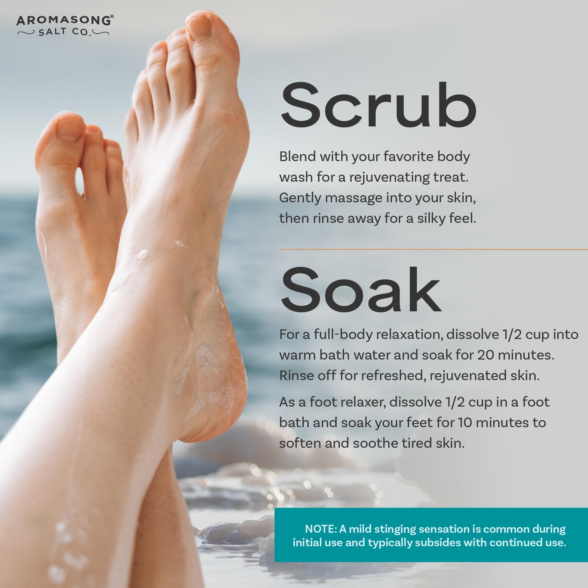 Aromasong Magnesium Flakes from The Dead Sea, 12 LB Resealable Pack - Muscle Relaxing Magnesium Chloride Bath Salts Soak for Headaches, Stress & Leg Discomfort. (Packaging May Vary)